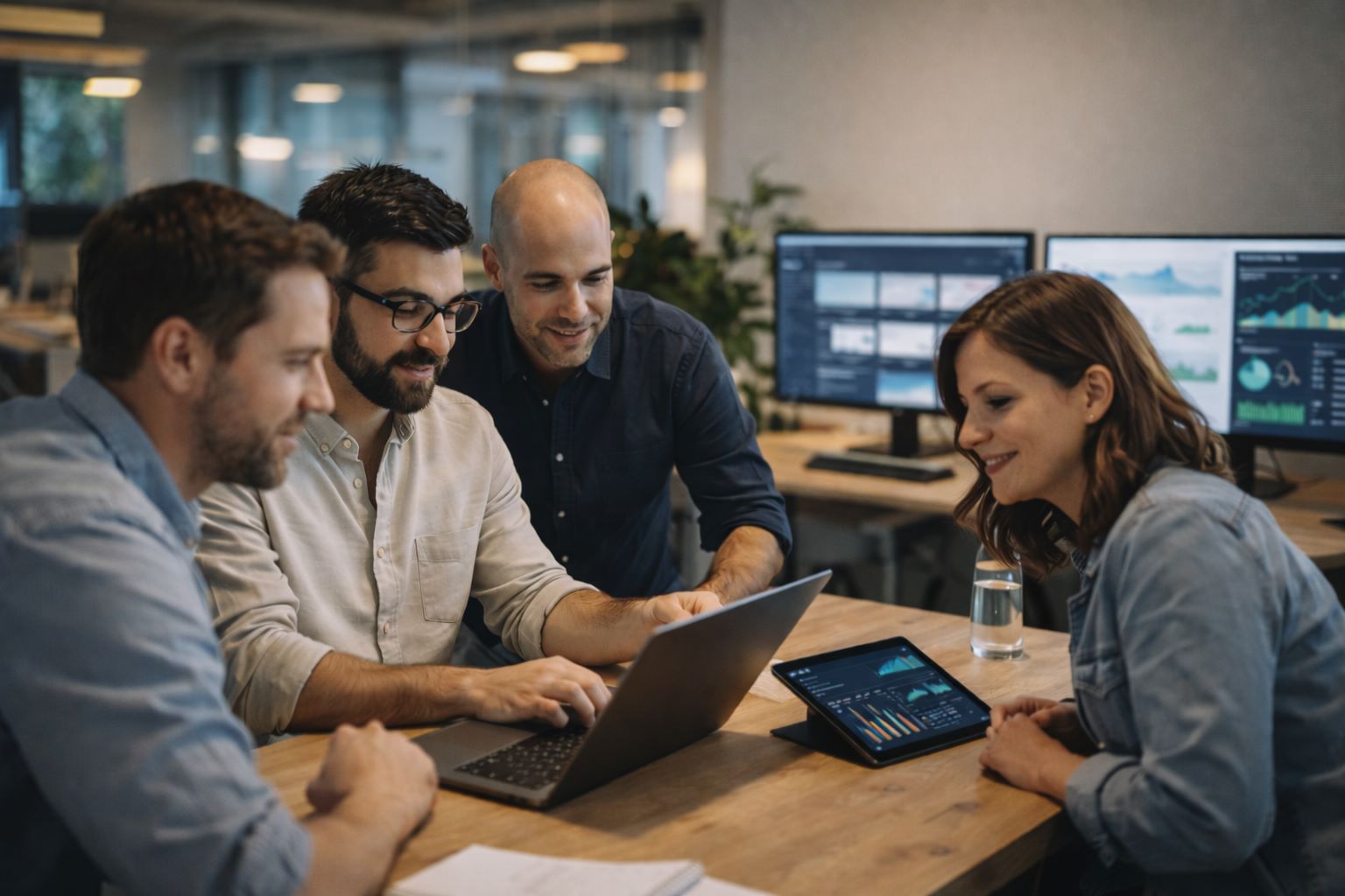 Collaborative meeting in a modern office