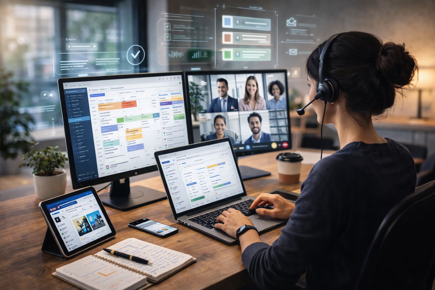 Efficient multitasking in a modern office