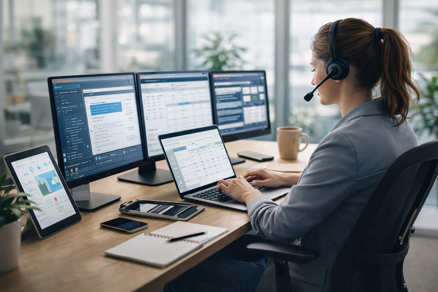 Professional virtual assistant at work